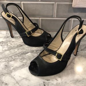 Colin Stuart mary jane black platform heels sandal